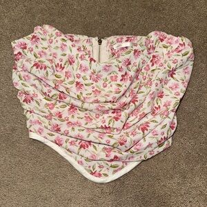Floral ruched corset top